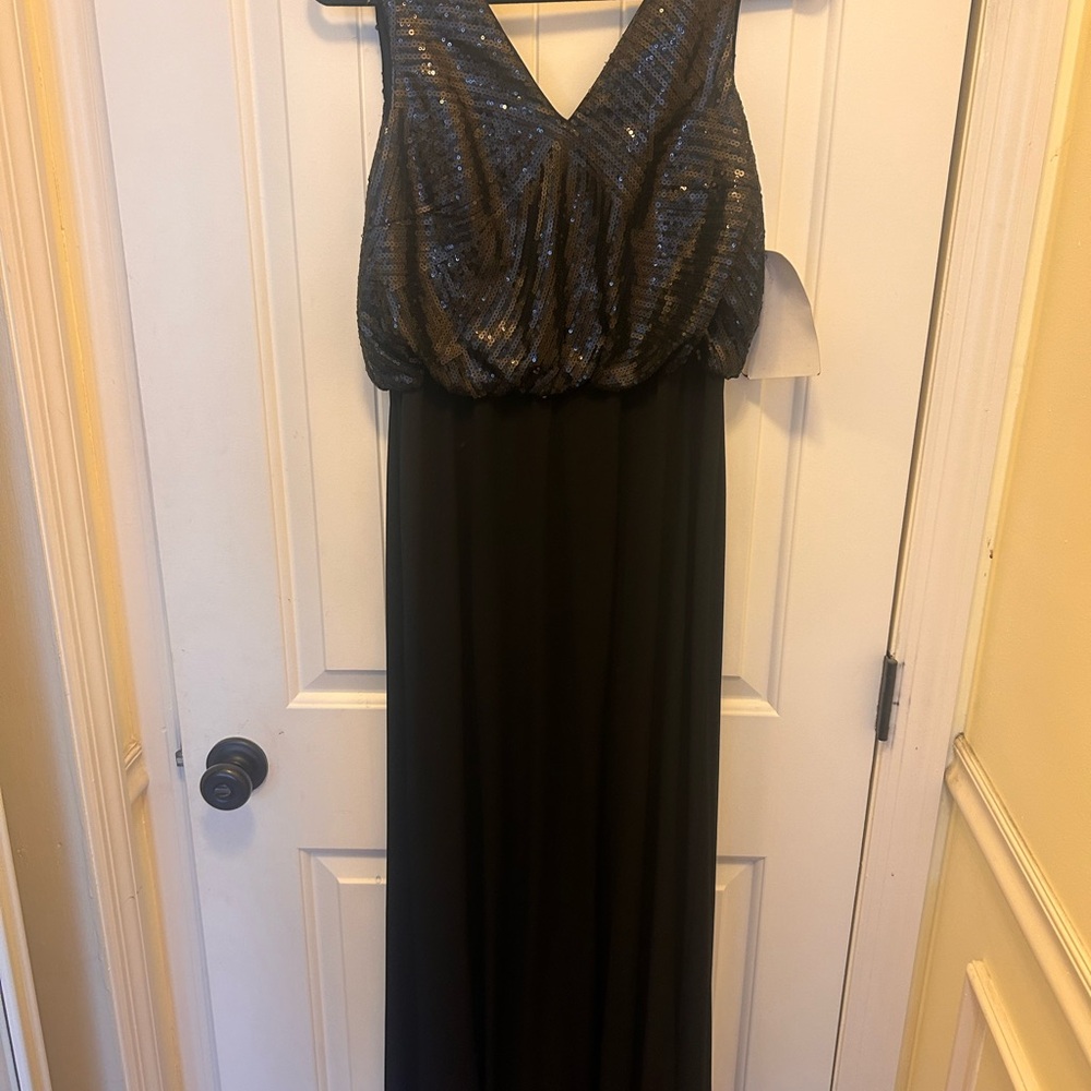 Calvin Klein Black and Silver Maxi Dress